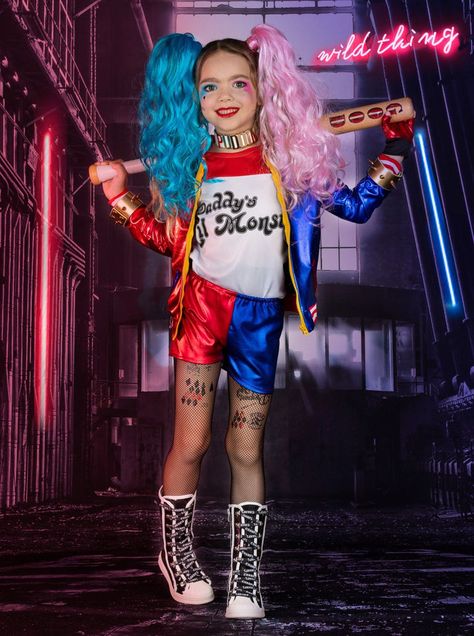 Mia Belle Girls Boutique Best Sellers Girls Harley Quinn Costume, Fun Boots, Light Up Dresses, Top Halloween Costumes, Monster Shirt, Harleen Quinzel, Harley Quinn Costume, Anti Hero, Hair Ribbons