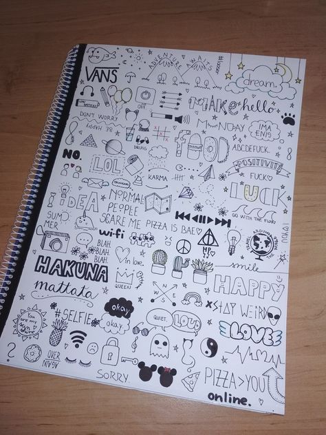 I tried to draw the Doodle for the first time Doodles To Draw In Notebook, Doodles To Do At School, Simple Drawings Doodles, Things To Doodle On Your Hand, Cute Simple Drawings Doodles, Drawing Book Cover Page Ideas, Cute Simple Drawings, Dibujo Simple, Notebook Doodles