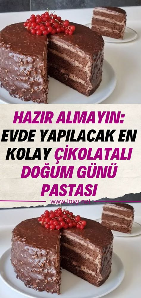 Sevdiğiniz bir yakınınızın doğum günü varsa, ona hazır pasta satın almak yerine kendi emeğinizle doğum günü pastası hazırlayın. İnanın bu ona verdiğiniz değeri çok daha iyi yansıtacaktır. Zaten insanlar, sevdikleri için bir şeyler yaparken daha mutlu olmazlar mı? Bende bu şekilde oluyor, eminim sizde çevrenizdekileri mutlu ettikçe mutlu olanlardansınız. Chocolate Cake Recipe Moist, Chocolate Cake Recipe, Baklava, Chocolate Cake, Cake Recipes, Pastry, Cheesecake, Food And Drink, Pasta