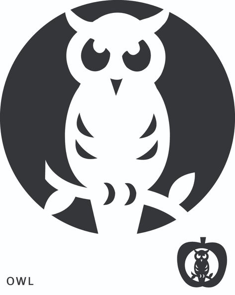 Printable Owl Pumpkin Carving Templates Owl Pumpkin Stencil, Printable Pumpkin Patterns, Owl Pumpkin Carving, Pumpkin Template Printable, Pumpkin Carving Stencils Templates, Owl Stencil, Pumpkin Patterns Free, Owl Templates, Owl Pumpkin