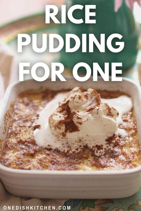 Individual Rice Pudding, Single Serving Rice Pudding, Rice Pudding For Two, Small Batch Rice Pudding, Easy Rice Pudding With Cooked Rice, Rice Pudding For One, Single Serve Breakfast Recipes, Recipes For 1 Person, Microwave Rice Pudding