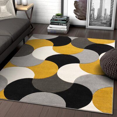 Grey And Yellow Living Room, Yellow Living Room, 5x7 Area Rug, Well Woven, Box Patterns, Rug 8x10, Area Rug Sizes, 3d Texture, Black Area Rugs