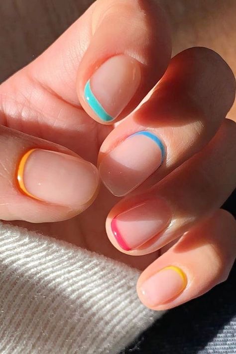 Minimal Nails Art, Korean Nails, Modern Nails, Minimal Nails, Blush Nails, Short Nail Designs, Minimalist Nails, Funky Nails, Creative Nails