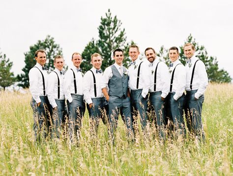 Spruce Mountain Ranch, Wedding Groomsmen Attire, Groomsmen Suspenders, Suspenders Wedding, Groom Wedding Attire, Groomsmen Outfits, Mountain Ranch, Wedding Photography Styles, Wedding Groomsmen