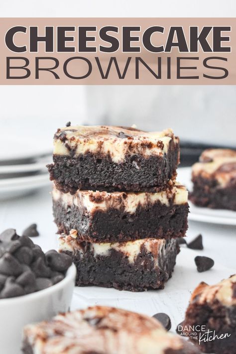 Chocolate Cheesecake Brownies, Brownie Mix Recipes, Cheesecake Swirl Brownies, Cheesecake Brownies Recipe, Cheesecake Oreo, Cheese Brownies, Cream Cheese Brownies, Brownie Cheesecake, Swirl Brownies