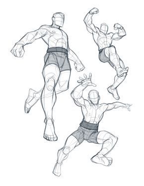 Male Action Poses Drawing Reference, Sketch Poses, Human Anatomy Drawing, Human Figure Drawing, Human Anatomy Art, Anatomy Sketches, Body Reference Drawing, 캐릭터 드로잉, Arte Sketchbook