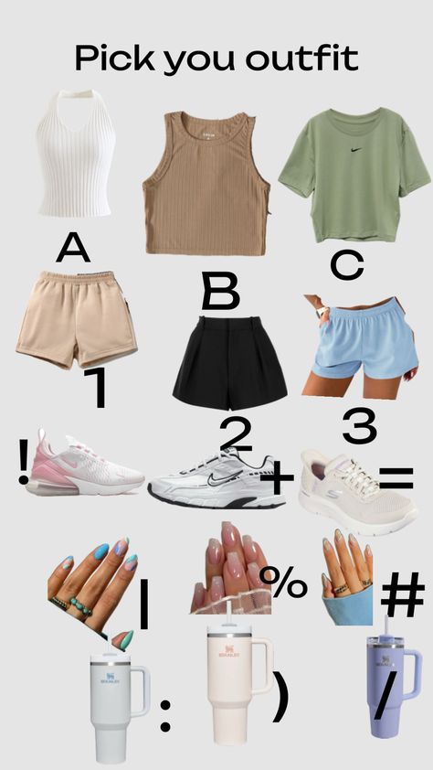 Pick your outfit Pick A Outfit, Pick Your Outfit, Pick An Outfit, Making A Gift Basket, Pick Outfits, A Outfit, Preppy Stuff, Fits Clothes, Cute Outfits For School