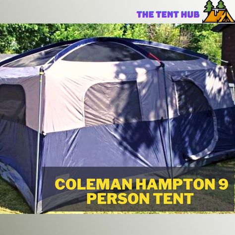 Coleman Hampton 9 Person Tent Coleman Tent, Curtain Divider, Under The Microscope, Tent Set Up, Camping Set Up, Cabin Tent, Cabin Lighting, Cool Tents, Family Summer