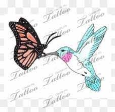 Butterfly And Hummingbird Tattoo, Hummingbird And Butterfly Tattoo, Tattoo Hummingbird, Purple Butterfly Tattoo, Monarch Butterfly Tattoo, Butterfly Name Tattoo, Green Hummingbird, Bug Tattoo, Butterfly Tattoos For Women