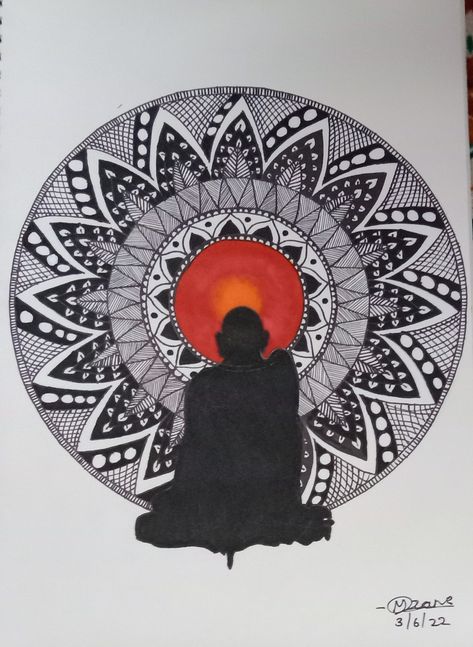 Swami Samarth Mandala Art, Swami Samarth Drawing, Swami Samarth, Easy Doodles, Doodles Drawings, Krishna Songs, Easy Doodles Drawings, Doodle Art Designs, Mandala Drawing