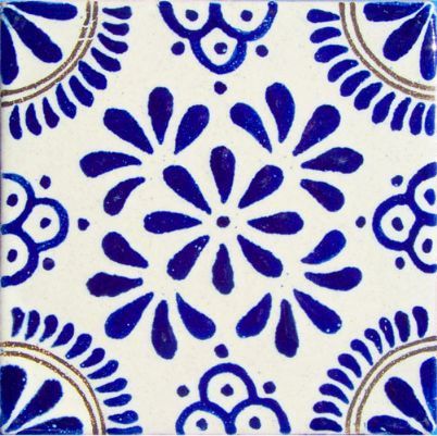 Pottery Mosaic, Mexican Talavera Tile, Talavera Tile, Talavera Pottery, Mexican Tile, Talavera Tiles, Vintage Tile, Blue Pottery, Mexican Pottery