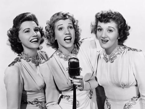 America’s Wartime Sweethearts: 25 Fascinating Vintage Photos of the Andrews Sisters, the Most Popular Female Vocal Group of the 1940s ~ vintage everyday Women Singing, Vocal Harmonies, The Andrews Sisters, Andrews Sisters, Glenn Miller, Abbott And Costello, Singing Group, Three Women, Vintage Everyday