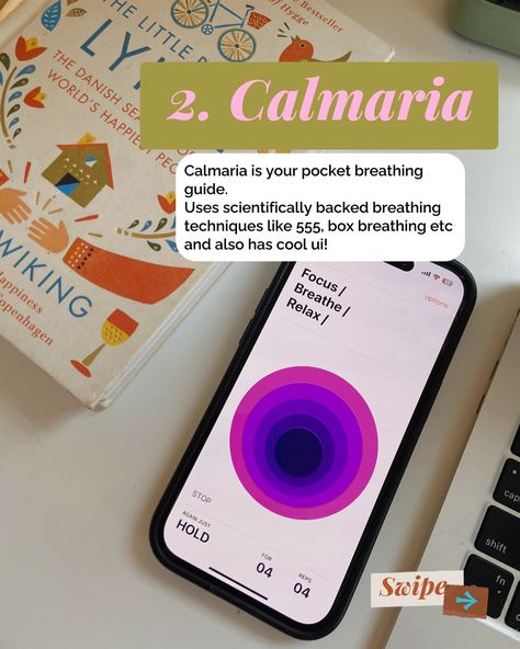 3 cozy & Unique iPhone apps that almost feel illegal to be free! Rooms - play around or make your own virtual room with tons of templates which are actually actionable, like you can tap on a light in a room and that would turn on or a cat would meow Calmaria - has scientific based breathing techniques to calm yourself, especially the ui is great, there’s one circle that moves around as you tilt your phone Focus traveller - my personal favorite app for gamified focus sessions with super c... Ipad Organization, Virtual Room, Ipad Organizer, Calm Yourself, Cool Apps, Ipad Essentials, High School Survival, Canvas Learning, School Survival