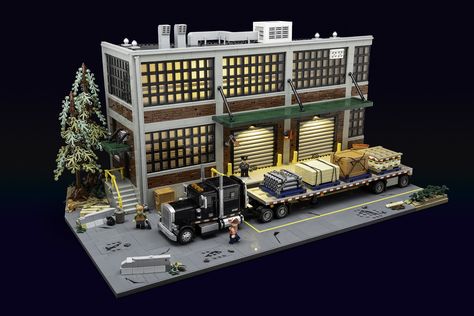 Amazing LEGO big rig delivers the goods Lego Submarine, Lego City Layout, Model City, City Layout, Freight Truck, Lego Builder, Lego News, Building Techniques, Lego Models