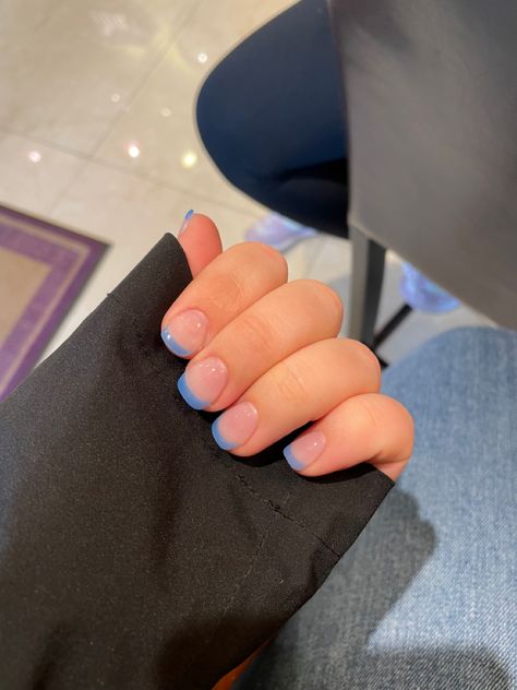 Nails French Tips Color, Sns Dipping Powder Nails Summer, French Tips Color, French Tips Summer, Sns Dipping Powder Nails, Blue Nails French, Nail Ideas Blue, Nails Sns, Nail Dipping Powder Colors