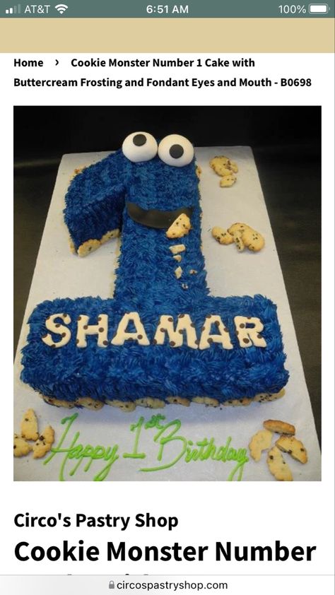 Number 1 Cake, Number Cake, Number Cakes, Pastry Shop, Monster Design, Buttercream Frosting, Cookie Monster, Monster Cookies, Butter Cream