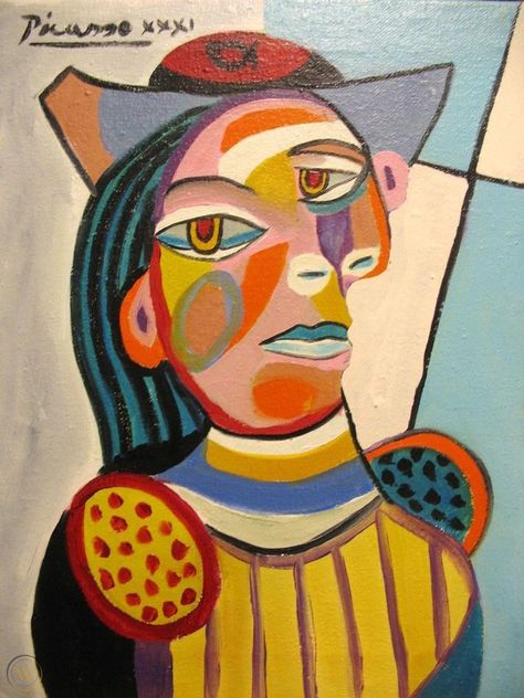 Pablo Picasso, Original, Painting on canvas, Drawing, Signed, COA, Cubist era | #1837621238 Pablo Picasso Artwork, Cubist Artists, Pablo Picasso Drawings, Cubist Portraits, Picasso Artwork, Picasso Cubism, Famous Artists Paintings, Picasso Portraits, Picasso Drawing