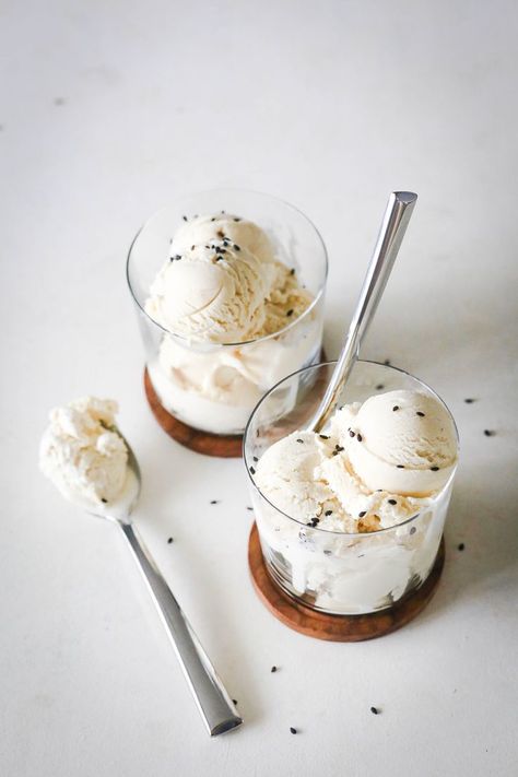 Brown Sugar Miso Ice Cream Ice Cream Set, Ice Cream Base, Food Baking, Food Sweet, Best Ice Cream, Make Ice Cream, Ice Ice Baby, Hot Fudge, Chocolate Shavings