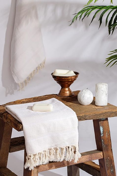 Amazon.com: DEMMEX Set of 2 100% Certified Organic Turkish Cotton Hand Towels, Bathroom Hand, Bath, Gym, Kitchen Towels, Dishcloth, Prewashed, Double Tied Tassels, 18x36 Inches (Vintage White) : Home & Kitchen Bathroom Counter Decor Ideas, Face Spa, Spa Kitchen, Hand Towels For Bathroom, Bathroom Counter Decor, Towels For Bathroom, Gym Towel, Yoga Travel, Counter Decor