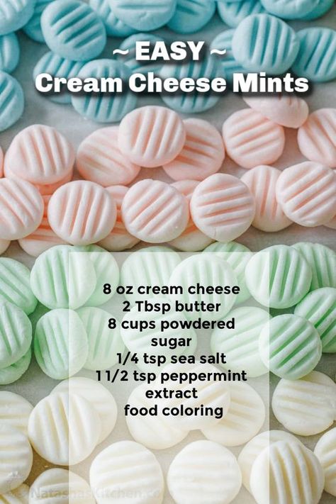 Party Mints Cream Cheese, Fall Cream Cheese Mints, Mint Molds Cream Cheese, Cream Cheese Wedding Mints Recipe, Cream Cheese Mints Recipe Wedding, Wedding Cream Cheese Mints, How To Make Mints, Ragtag Candy Recipe, Homemade Mints Recipe