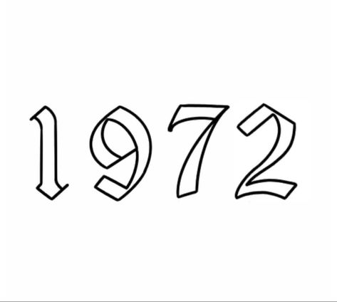 1972 Tattoo, 1978 Tattoo, Number Tattoo Fonts, Fonts For Logos, Top Free Fonts, Bold Script Font, Number Tattoos, Tattoo Sketch, Brush Script