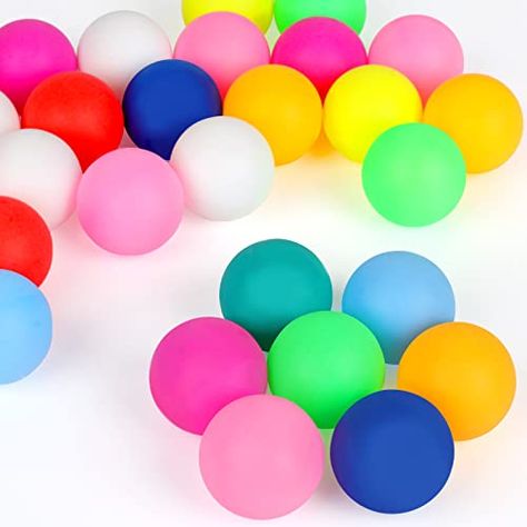 28 Pcs Colored Ping Pong Balls, 40mm Table Tennis Balls,Ping Pong Balls for Game or Arts, Pong Balls for Kids,Pet Toys Game Room Tables, Pet Ball, Ping Pong Balls, Unique Tables, Tennis Balls, Sewing Party, Colorful Table, Party Props, Table Tennis