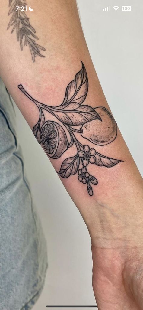 Cheesecake Tattoo, Lemon Branch Tattoo, Lemon Tattoo, Branch Tattoo, Lemon, Tattoos