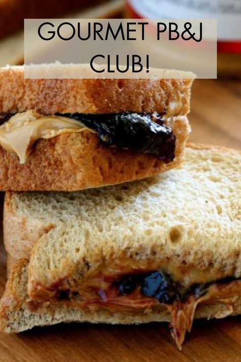 Peanut butter and jelly sandwich from the gourmet peanut butter and jelly club. Gourmet Peanut Butter, J Love, Peanut Butter And Jelly, Cookie Do, Peanut Butter Jelly, Jelly, Peanut Butter, Peanut, Sandwiches