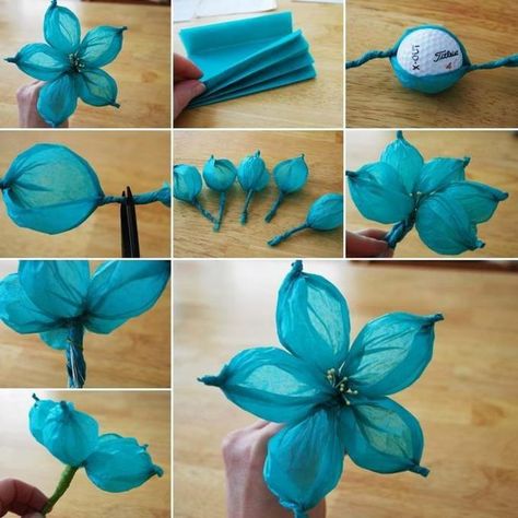 DIY Tissue Paper Flower Diy Fleur, Tissue Paper Crafts, Tissue Flowers, Diy Flores, Fleurs Diy, How To Make Paper Flowers, Crate Paper, Tissue Paper Flowers, Paper Flowers Diy