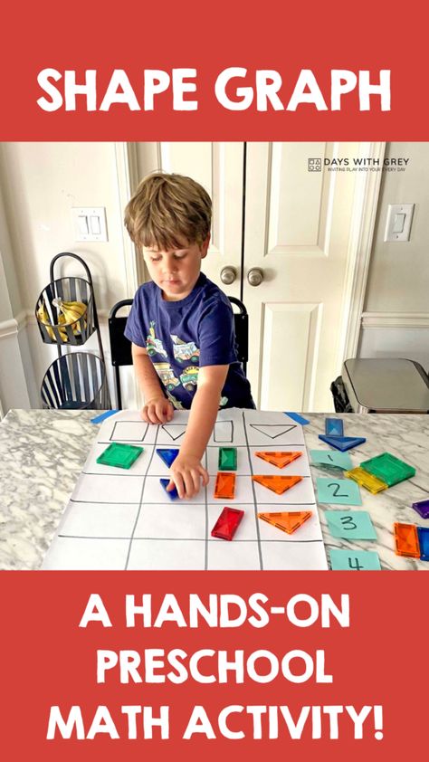 Shape Graph for Preschool Graph For Preschoolers, Shape Graphing Preschool, Graphing For Preschool, Graphing For Kindergarten, Graphing For Preschoolers, Data Analysis Activities Preschool, Pre K Data Wall, Preschool Math And Science Activities, Quantifying Preschool Activities