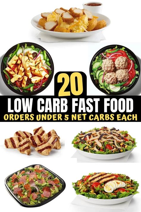 20 BEST Low Carb Fast Food Options Under 5 NET CARBS Low Carb Fast Food Options, Fast Food Low Carb, Fast Food List, Low Carb Fast Food, Low Carb Rice, Keto Fast Food, Fajita Vegetables, Chicken Protein, Cilantro Lime Sauce