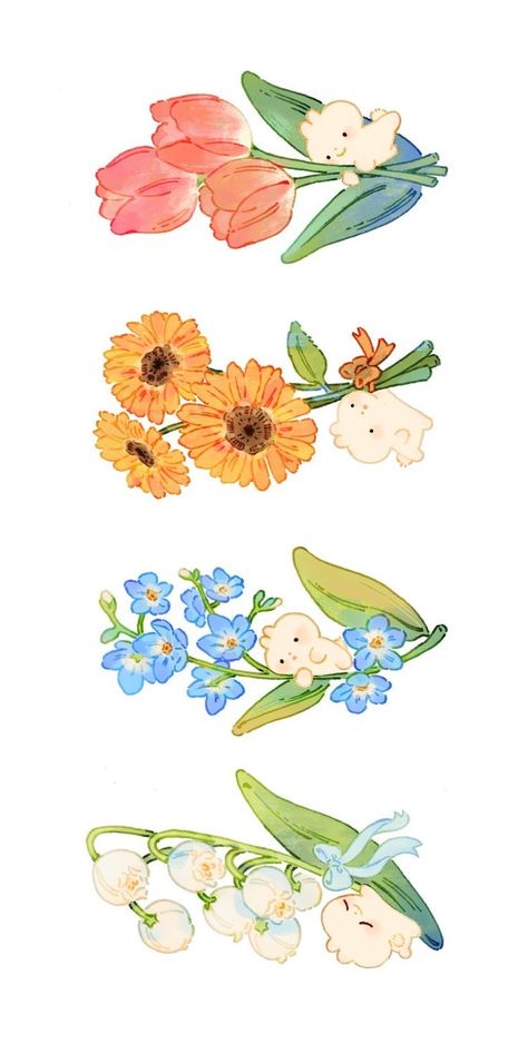 Pretty Flower Drawing, Cute Flower Drawing, Anime Flower, 동화 삽화, Cartoon Flowers, Arte Sketchbook, Plant Illustration, Plant Art, Flower Illustration