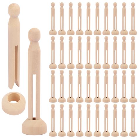 PRICES MAY VARY. Title: 100 PCS Wood Doll Pins, Unfinished Doll Clothespins, Wood Clothespins and Stands, Wooden Round Peg for Painting, DIY Projects, by GNIEMCKIN. Product Type: Categories > Crafting > Craft Supplies > Craft Sticks A Christmas Carol Themes, Peg Dolls Christmas, Peg Crafts, Clothespin People, Leaf Lantern, Clothespin Crafts, Wood Doll, Diy Leaves, Wee Folk