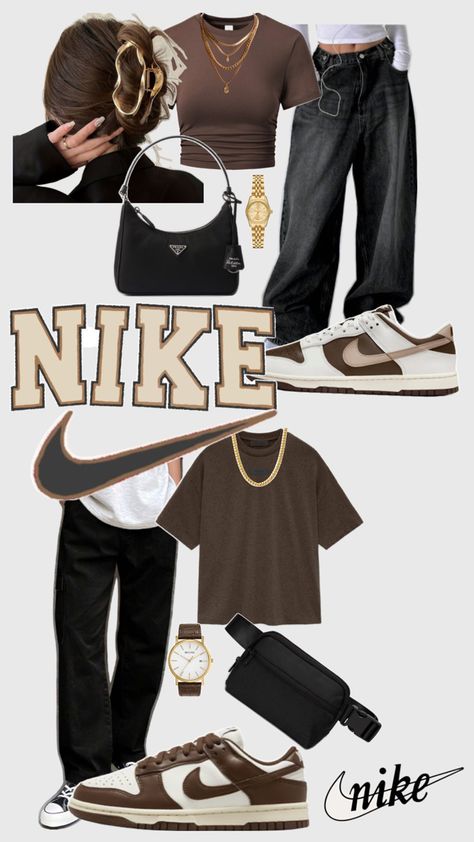 His and hers outfit inspo for the Nike dunk low mocha brown and sail colourway.  #ShoeCollector #Sneakerhead #KickGameStrong #SoleAddict #RareKicks #SneakerCollection #HeatOnFeet #FreshKicks #SoleCollector #KicksOfTheDay #DeadstockDreams #OGKicks #SneakerGrails #LimitedEditionKicks #KickCulture #NikeCollector #SwooshLife #NikeAddict #AirMaxObsessed #JustDoItKicks #AirForceOneLove #NikeHeat #NikeSole #SwooshGang #NikeGrails #NikeSneakerhead #NikeVibes #JordanCollector #NikeLimitedEdition #AllAboutTheSwoosh #nikeDunk #outfit #outfitinspo #HisAndHers #WhatToWear #StyleIdeas #HowToStyle #NikeStyle #SoleTreasures (www.SoleTreasures.Store) Brown Nike Dunks Outfit Woman, Burgundy Nike Dunks Outfit, Brown Nike Dunks Outfit, Nike Dunk Low Mocha, Brown Dunks Outfit, Outfits With Nike Dunks, Brown Nike Dunks, Nike Dunks Outfit Woman, Nike Dunk Outfit