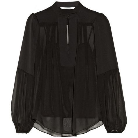 Diane von Furstenberg Isolde silk-chiffon blouse (£158) ❤ liked on Polyvore featuring tops, blouses, shirts, black, long sleeved, diane von furstenberg shirt, cami top, extra long sleeve shirts, camisole tops and keyhole shirt Silk Chiffon Blouse, Keyhole Blouse, Winter Closet, Extra Long Sleeves, Shirts Black, Wardrobe Ideas, Work Wardrobe, Chiffon Blouse, Work Attire