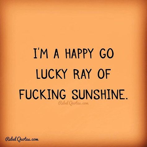 Happy Go Lucky Quotes, Lucky Quotes, Happy Go Lucky, Sarcasm Quotes, Know Thyself, Ray Of Sunshine, Badass Quotes, Favorite Words, Work Quotes