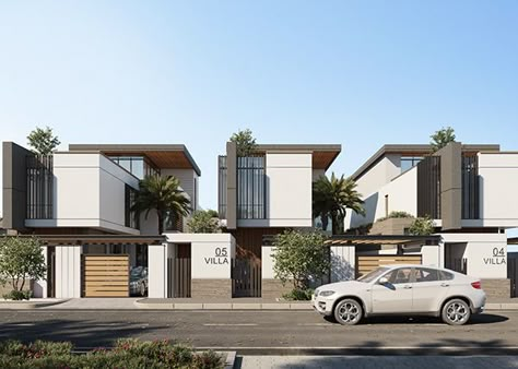 Row Houses Elevations, Row House Elevation Design Modern, Modern Row House Design, Row House Elevation Design, Modern Townhouse Designs, Row House Elevation, Row Villas, Modern Row House, Row House Design