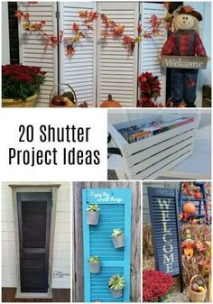 This collection of repurposed shutter projects will have you looking at louvered shutters and doors an all new way. There are so many ways to upcycle shutters inside and outside. There are projects using shutters and bi-fold doors. All projects with step by step directions. #MyRepurposedLife #repurposed #upcycled #shutters #bifold #door #diy #projects via @repurposedlife Upcycle Shutters, Upcycled Shutters, Shutters Inside, Shutters Repurposed Decor, Shutter Shelf, Large Shutters, Shutter Ideas, Recycled Ideas, Shutter Projects