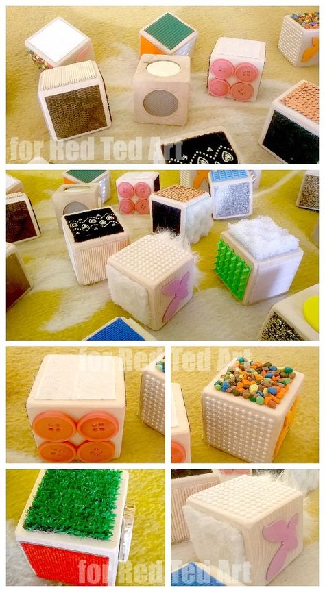 Perlengkapan Bayi Diy, Sensory Blocks, Diy Sensory, Baby Sensory Play, Sensory Boards, Sensory Room, Sensory Development, Baby Diy, Baby Sensory