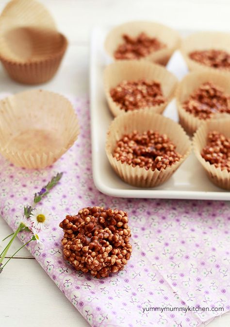 Quinoa Crispies, Peanut Butter Crispy Treats, Homeade Desserts, Peanut Butter Quinoa, Puffed Millet, Quinoa Crisps, Chocolate Rice Crispy Treats, Healthy Chocolate Peanut Butter, Quinoa Cookies