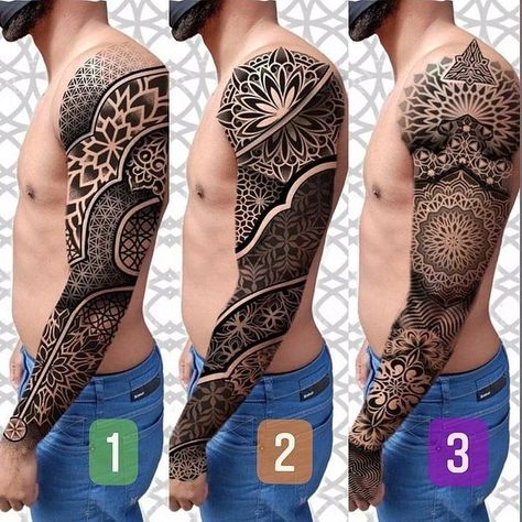 Mandala Sleeve Design, Geometric Tattoo Design Pattern, Geometric Tattoo Hand, Geometric Tattoo Sleeve Designs, Tattoo Homme, Geometric Tattoo Pattern, Mangas Tattoo, Mandala Tattoo Sleeve, Geometric Mandala Tattoo