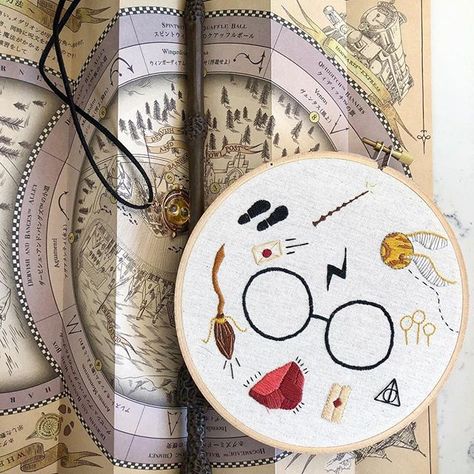 Harry Potter Embroidery, Diy Embroidery Patterns, Cross Stitch Funny, Progress Pictures, Hoop Art, Diy Embroidery, Embroidery Hoop, Embroidery Art, Digital Download Etsy