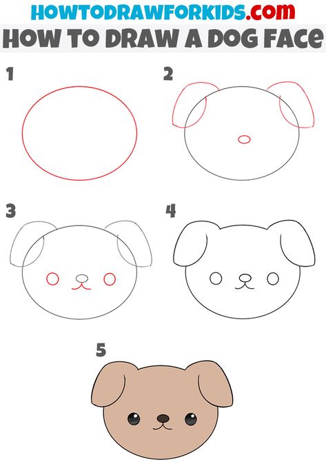 Dog Face Drawing Simple, How To Draw A Dog, Face Drawing Step By Step, Drawing A Dog, Easy Dog Drawing, Crayola Crayon Colors, Dog Face Drawing, Simple Face Drawing, Draw A Dog