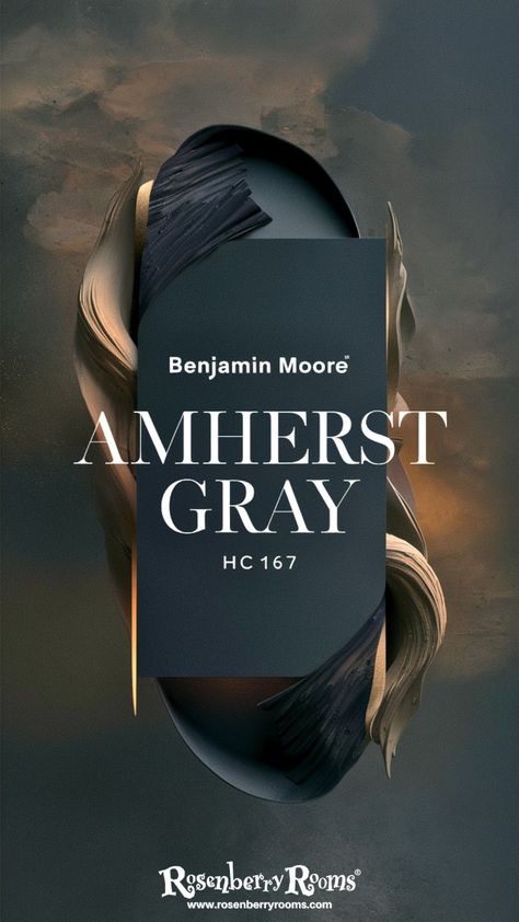 Amherst Gray HC-167 by Benjamin Moore is a deep, rich gray that adds bold sophistication to any room. Perfect for accent walls, cabinetry, or trim, it complements both modern and traditional interiors. #AmherstGrayHC167 #BenjaminMoore #NeutralDecor #HomeDecor #ColorInspiration Bm Gentleman’s Gray, Gravel Gray Benjamin Moore, Brewster Gray Benjamin Moore, Dark Grey Paint Colors, Amherst Gray Benjamin Moore, Benjamin Moore Amherst Gray, Amherst Gray, Dark Gray Paint Colors, Silver Color Palette