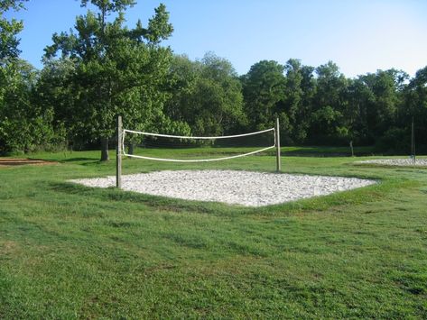 home sand volleyball court Volleyball Court Backyard, Sand Backyard, Backyard Court, Turf Backyard, Sand Volleyball, Beach Volleyball Court, Sand Volleyball Court, Volleyball Court, Fort Wilderness