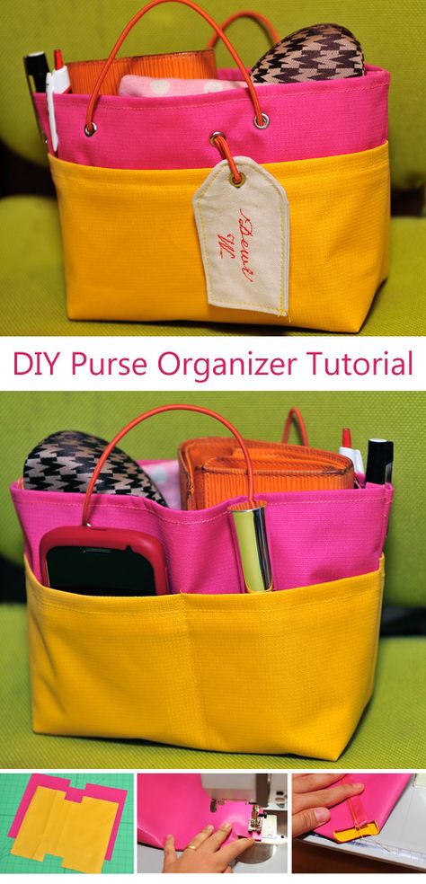 DIY Purse Organizer Tutorial & Pattern. Bag Organizer Pattern, Diy Purse Organizer Insert Tutorials Free Pattern, Diy Purses And Bags, Purse Organizer Tutorial, Diy Bag Organizer Insert, Diy Purse Organizer Insert Pattern Free Sewing, Sew A Purse, Diy Purse Organizer Insert, Bag Organiser Sewing Pattern