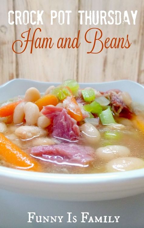 This Crockpot Ham and Beans recipe is the perfect use for leftover ham bone, but is delicious with diced ham, too! Throw this family-friendly dinner idea in your slow cooker on a cold day for an easy and hearty meal! Ham And Beans Recipe, Crockpot Ham And Beans, Cooking Ham In Crockpot, Leftover Ham Bone, Crock Pot Ham, Best Grill Recipes, Crockpot Ham, Leftover Ham Recipes, Best Crockpot Recipes