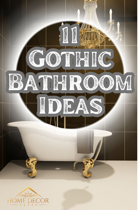 Browse through our collection of mysteriously dark and stylish gothic bathroom aethetic. Dark style so enchanting, you'll want to put a chandelier in your bathroom! Victorian Homes Interior Bathroom, Whimsical Bathroom Ideas, Gothic Home Decor Modern, Dark Purple Bathroom, Dark Bathroom Design, Small Dark Bathroom, Gothic Bathroom Ideas, Gothic Furniture Diy, Porch Vibes