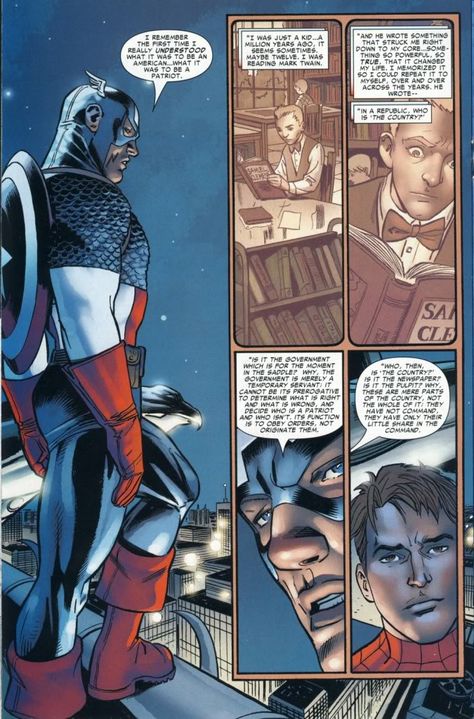 Captain America speech to Spiderman - Album on Imgur Spiderman And Captain America, Captain America Comic, Steve Rogers Captain America, Avengers Comics, Marvel Captain America, Mark Twain, Steve Rogers, Avengers Assemble, Comic Heroes