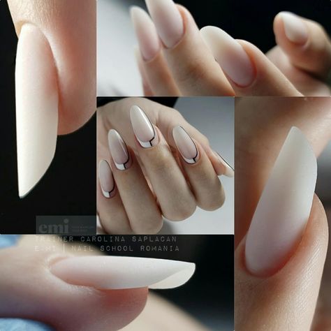 Slim Almond Shape Nails, Russian Nails Shape, Slim Almond Nails, Russian Almond Nails Designs, Russian Almond Nails, Slim Nails, Almond Nails Pink, Long Almond Nails, Almond Shape Nails